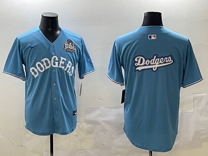 Men Los Angeles Dodgers Blank Light Blue Throwback Game 2025 Nike MLB Jersey style 12